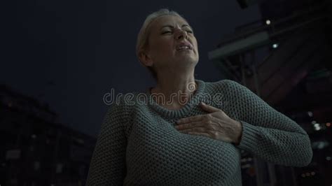 Female Touching Breast Disease Awareness Risk Of Cancer Self