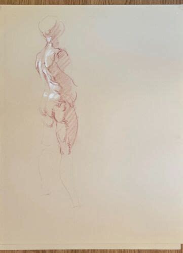 Large Original Harry Carmean Nude Male Figure Life Drawing Sketch My
