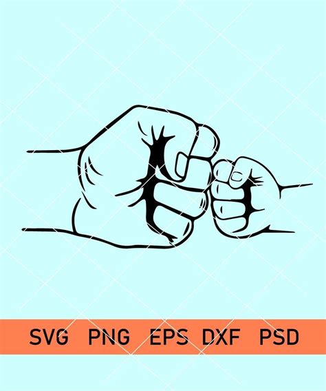 Dad And Son Fist Bump Svg Fist Bump Svg Cutting Files Father And Son