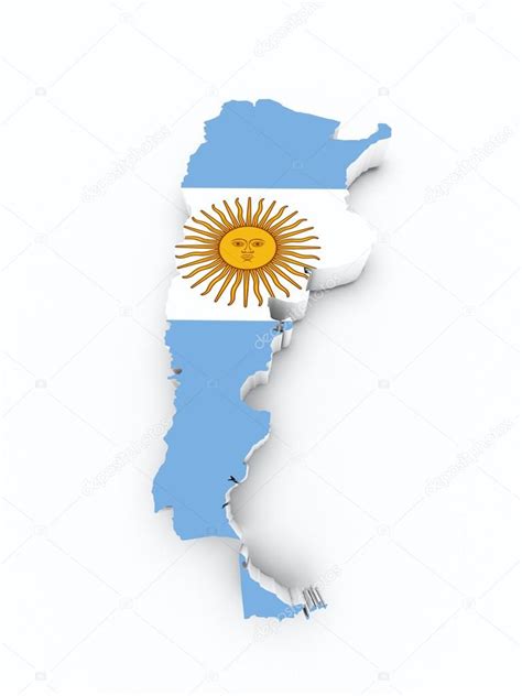 Mapa De Argentina Con Bandera Bandera Argentina Mapa 3d — Foto De
