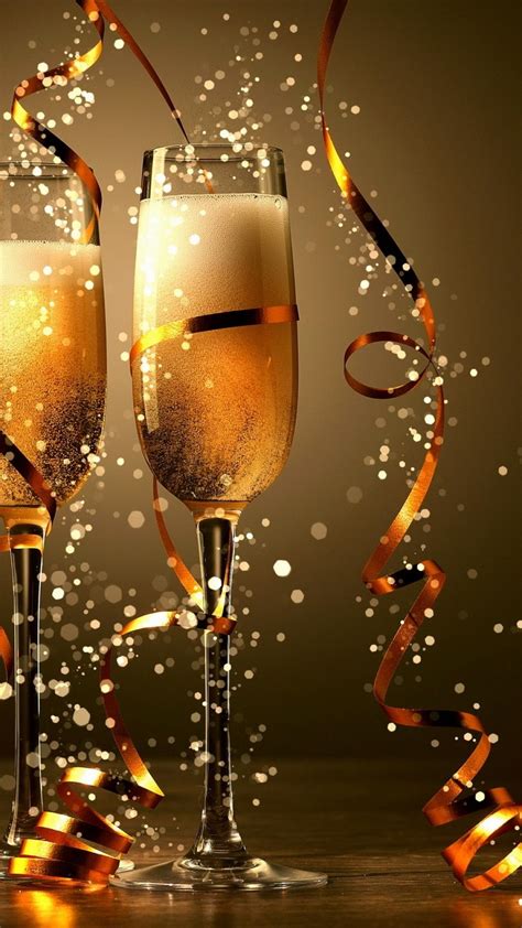 New Year S Wallpaper New Years Toast With Glasses Of Champagne Cute