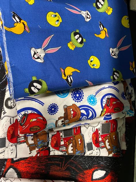 Cartoon Fabric Cartoon Remnant Fabric Fabric By The Pound Etsy