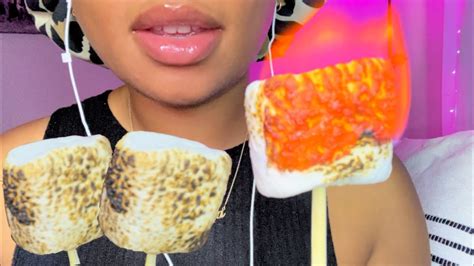 Asmr Eating Roasted Marshmallows Part Youtube