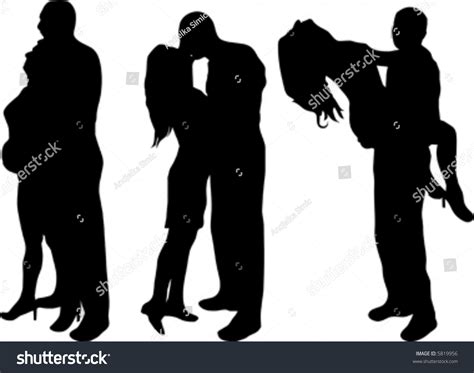 Silhouette Of Young Couple In Love Stock Vector 5819956 Shutterstock
