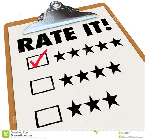 Rate It Stars Reviews Feedback Clipboard Stock Illustration