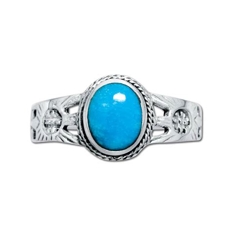 Nwr Sterling Silver Ring With Genuine Turquoise