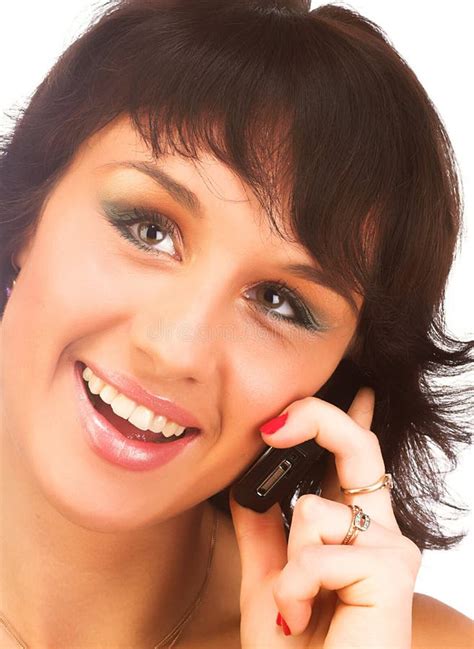 Attractive Young Woman Calling By Cellular Phone Stock Image Image