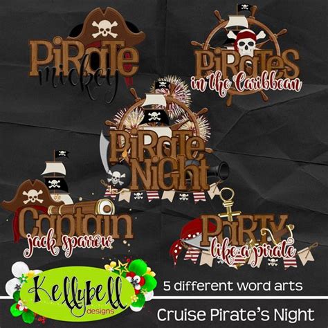 Cruise Pirates Night Word Art Kellybell Designs Disney Scrapbook