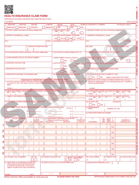 Health Insurance Claim Form printable pdf download