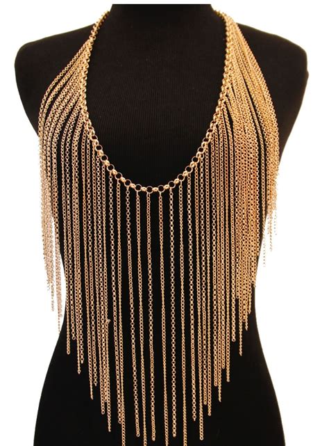 Gold Body Necklace Body Necklace Necklace Chains Necklace