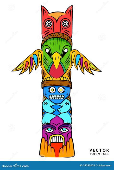 Totem Pole Maya Civilization Symbol American Tribal Culture Element