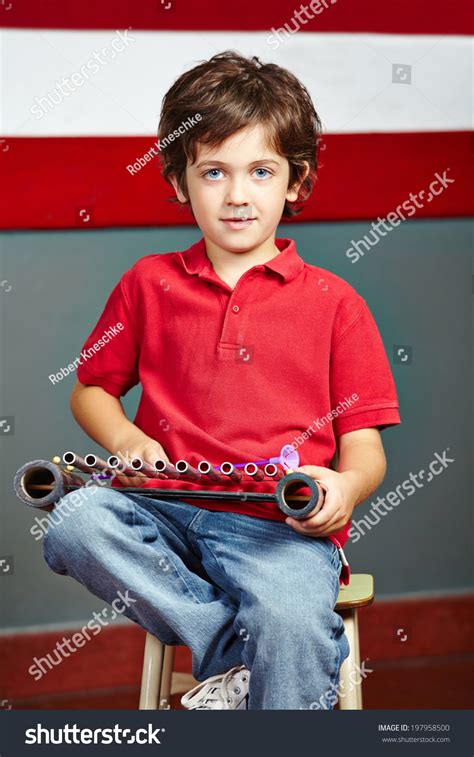Boy Playing Xylophone Music Class Elementary Stock Photo 197958500