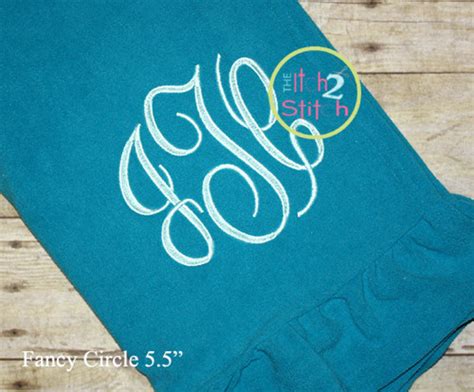 Fancy Circle Large Monogram Font Machine Embroidery Small Etsy