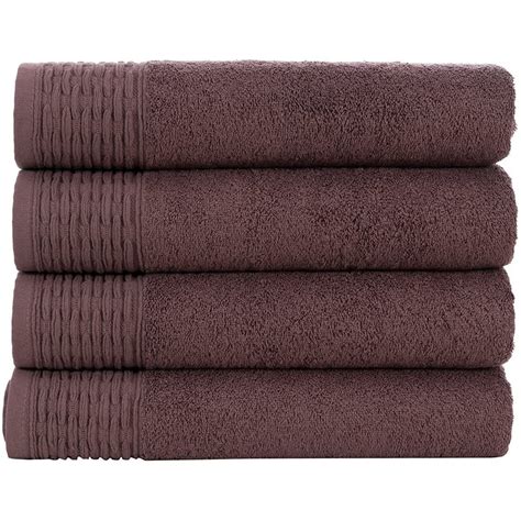 Hygge Turkish Luxury Bath Towels 100 Cotton 4 Pack Chocolate Brown