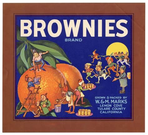 Vintage Unused Brownies Brand Orange Fruit Crate Label Lemon Cove