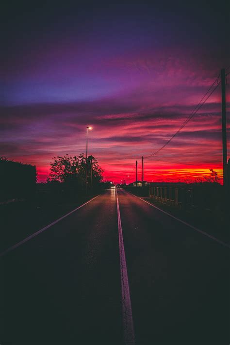 1920x1080px 1080p Free Download Road Sunset Fog Mist Red Road