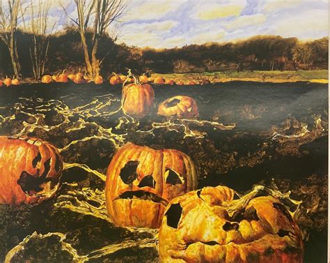 Jamie Wyeth Warm Halloween Custom Framed Art Andrew Americana Pumpkin