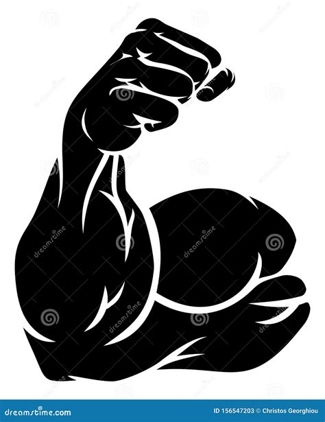 Biceps Muscle Icon Man Symbol Strength Icon Vector Illustration CartoonDealer Com
