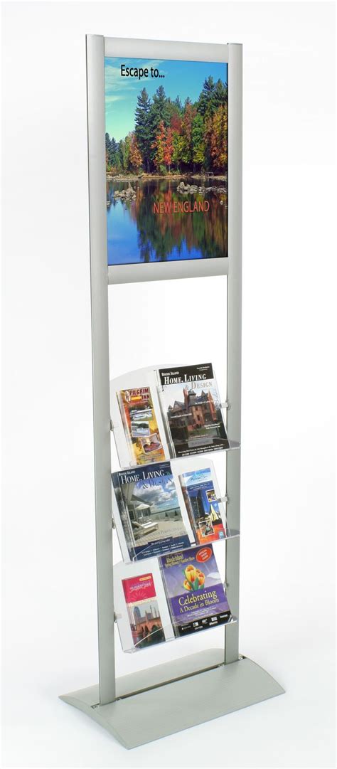 18 X 24 Poster Stand With Literature Holders 485w Double Sided