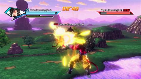 Dragon Ball Xenoverse Ps4 Goku Ssj4 Vs Vegeta Ssj4 Gameplay Youtube