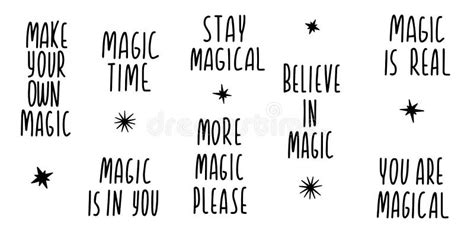 Magic Lettering Sign Quote Typography Set Inspiration Hand Drawn