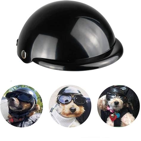 Wholesale Dog Helmets For Motorcycles Cool Black Doggie Hat For Bike