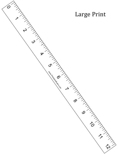 Large Print 12 Inch Ruler Template Download Printable Pdf