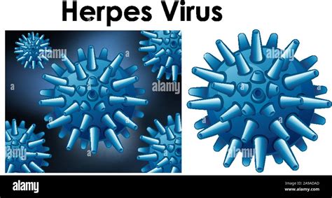 Cerrar Un Objeto Aislado De Virus Llamado Virus Del Herpes Ilustración