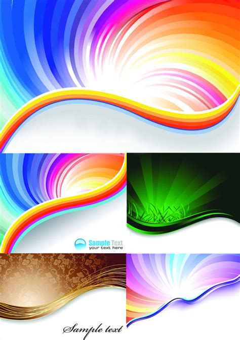 Elements Of Gorgeous Rainbow Background Design Vector Free Download