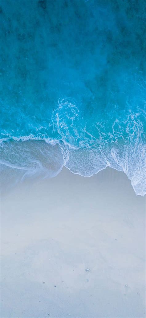 Beach Sea Shore Blue Water Sea Waves Aerial View Iphone X