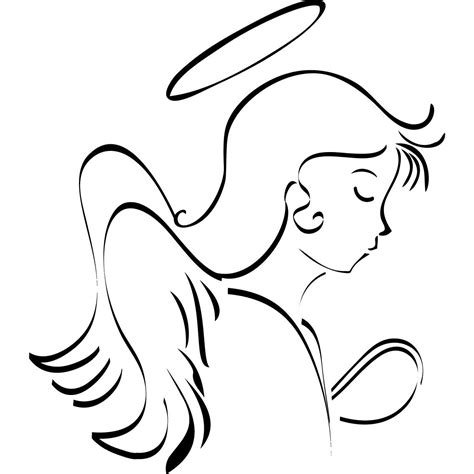Angel Line Drawing Clipart Best Halo Drawings Drawings Angel Drawing