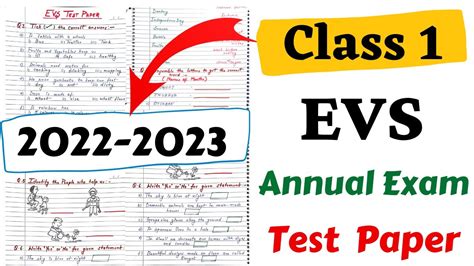 Class 1 EVS Annual Exam Paper EVS Worksheet For Class 1 Class 1 Evs