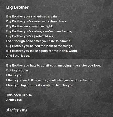 poems from a little sister to her big brother
