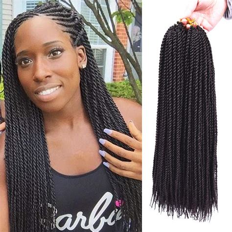 3packs 18 Senegalese Twist Crochet Hair Braids Small