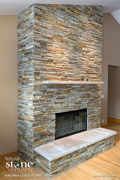 Fireplace Stone Veneer Panels Mountain Vacation Home