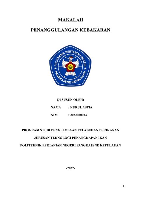 Makalahpenanggulangan Bahaya Kebakaran Makalah Penanggulangan