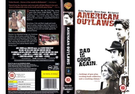 American Outlaws 2001 On Warner Home Video United Kingdom Vhs Videotape