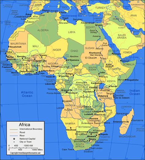 4 Free Africa Political Map With Countries In Pdf