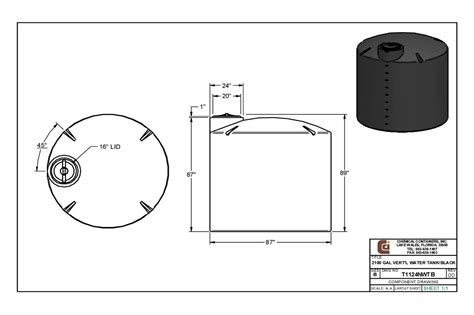 Cci 2100 Gallon Polyethylene Water Storage Tank 87 D X 89 H