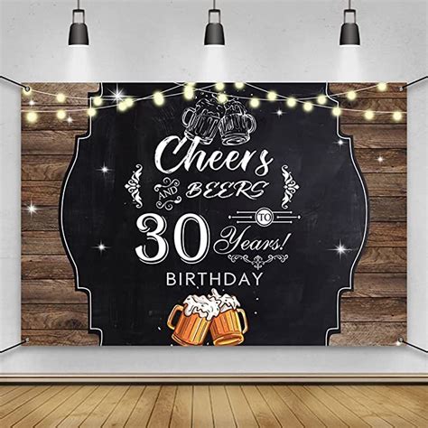 Buy Awert Polyester 6x36ft Happy 30th Birthday Banner Cheers And Beers