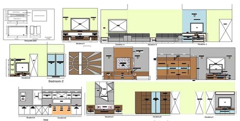 2d Cad Drawing Of House Interior Elevation Autocad File Cadbull