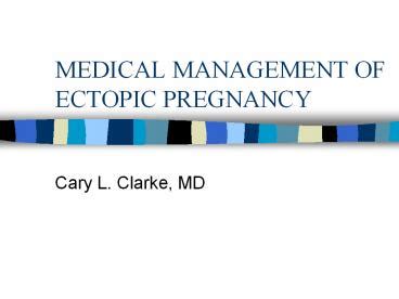 PPT MEDICAL MANAGEMENT OF ECTOPIC PREGNANCY PowerPoint Presentation