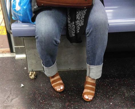 Beautiful And Cute Feet High Heel In Subway