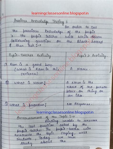 The aim of this unit. Lesson Plan on Pronoun for English Teachers