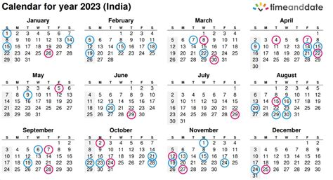 Indian Calendar 2023 With Holidays And Festivals List Pdf Download