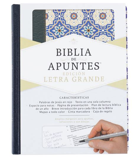 Biblia De Apuntes RVR 1960 Edicion Letra Grande Tela Negro Libreria