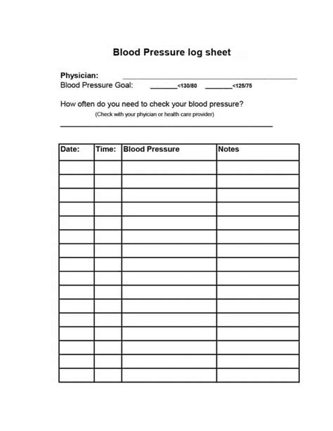 56 Daily Blood Pressure Log Templates Excel Word Pdf Dog Breeds Picture