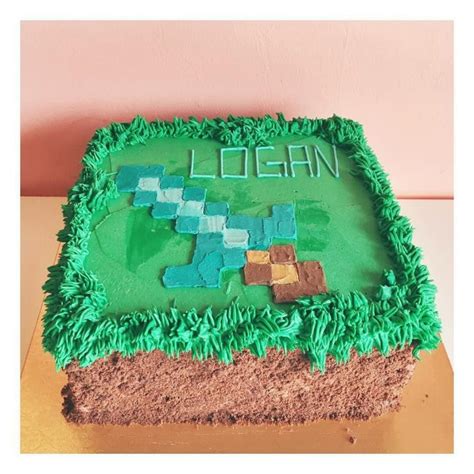 Minecraft Birthday Cakes Buttercream Minecraft Cake Sword 2tartsbakery