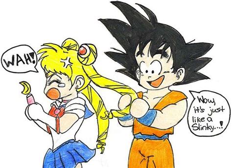 Sailor Moon And Goku Dbz Akira Sailor Moon Hair Sailor Moons Photo Comic Geek Life Anime
