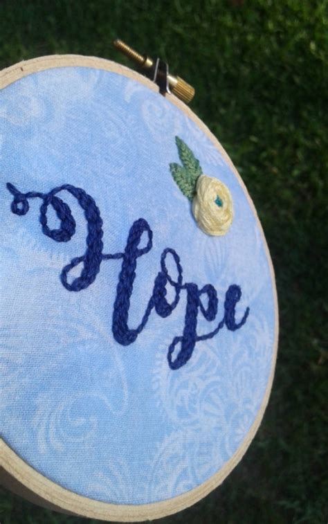 Hope Hand Embroidery Hoop Wall Art 4 Inch Designed For Hopebo Aftcra